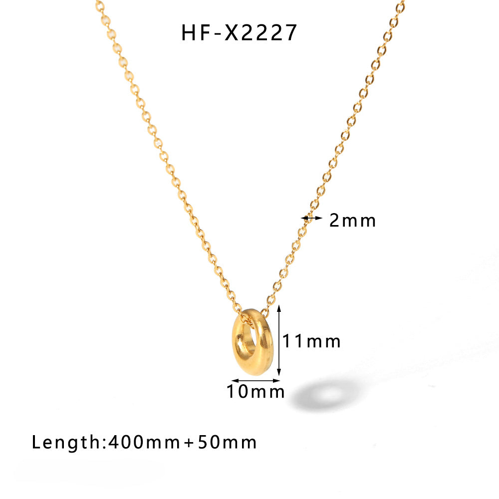 Wholesale Titanium Steel Plated 18K Gold Heart Shaped Pearl Shell Necklace